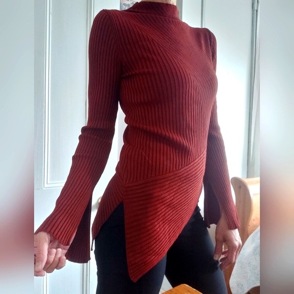 Top Shop Sweater Burnt Orange Color Med Bell Sleeve... New and Unworn - Picture 1 of 8